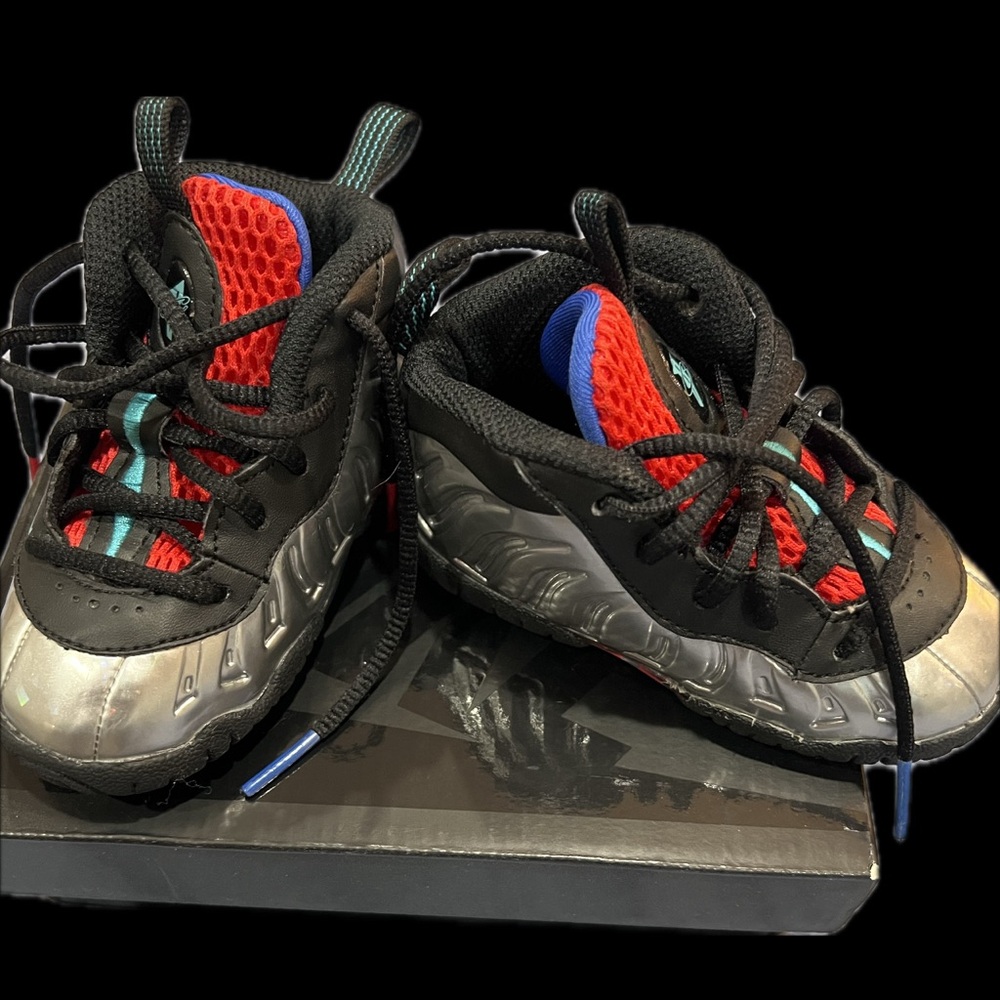 Kids Black and Silver Shoes